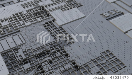 3d render Abstract Technology Background With Cubes 48032479