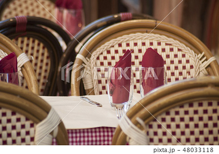 traditional terrace of restaurant in the street 48033118