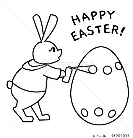 Easter bunny painting graffiti for greeting card Easter bunny painting graffiti for greeting card 48034658