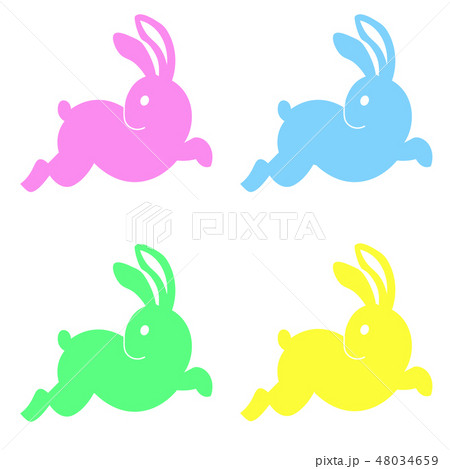 Cute little Easter color bunny 48034659