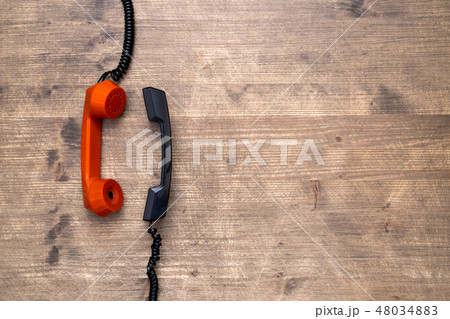 Two retro phone tube facing each other 48034883