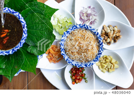 top view Miang Khum ingredient  Appetizer 48036040