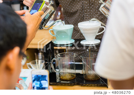 Barista hand drip Coffee making Brewing filter Bar Barista hand drip Coffee making Brewing filter Bar 48036270