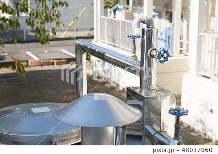 受水槽 給水管の写真素材