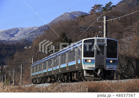 飯田線211系快速 長野地区 の写真素材