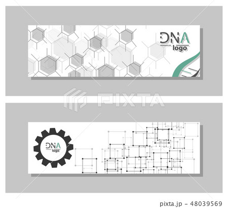 Set of DNA molecule vector brochure template. Flyer Layout. Creative modern design 48039569