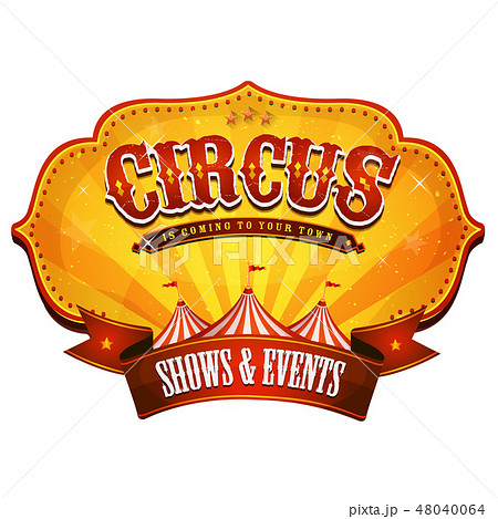 Carnival Circus Banner With Big Top Carnival Circus Banner With Big Top 48040064