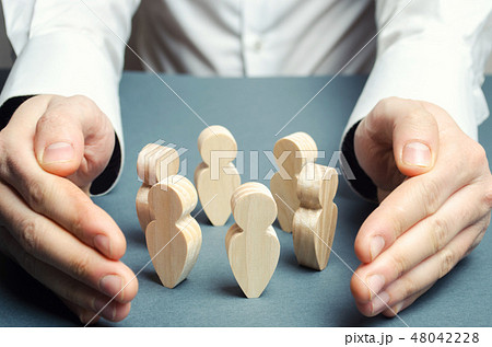 A man embraces a circle of human figures 48042228