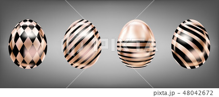 Four glance metallic eggs in pink color with black 48042672