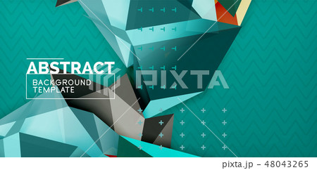 Low poly design 3d triangular shape background, mosaic abstract design template 48043265