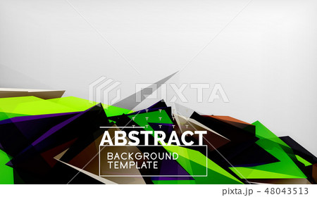 3d triangle geometric background design, modern poster template 48043513