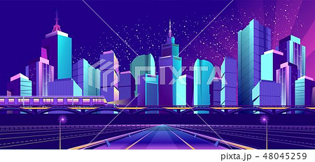 Vector banner night city 48045259