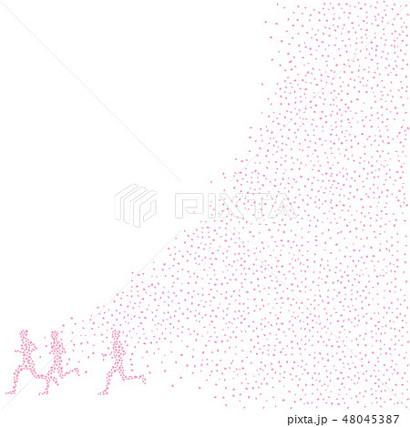 桜吹雪とランナー 48045387