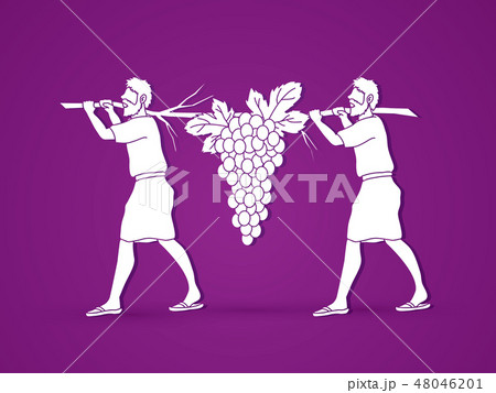 Two spies of Israel carrying grapes of Canaan  Two spies of Israel carrying grapes of Canaan  48046201
