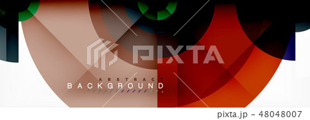 Minimal geometric circles and triangles abstract background, techno modern design, poster template 48048007