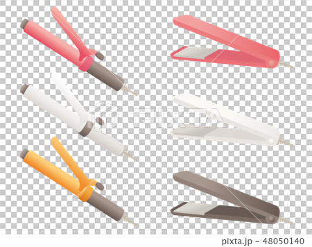 ヘアアイロン ストレートアイロン カールアイロンのイラスト素材