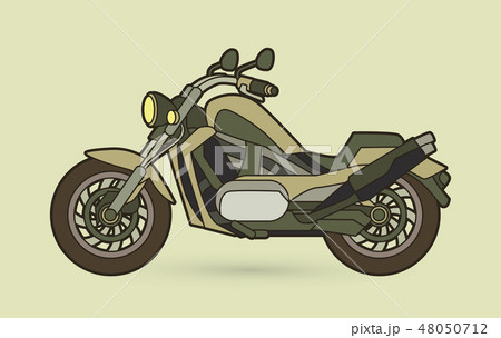 Green Motorbike side view graphic vector 48050712