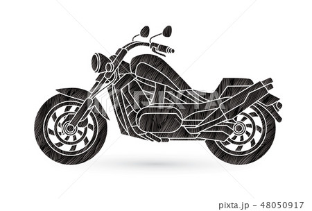 Motorbike side view graphic vector 48050917