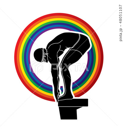 Swimmer prepare to jumping graphic vector. 48051107