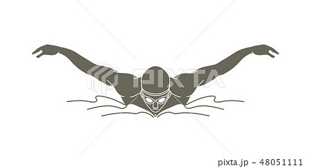 Swimming Butterfly Man Swimming Graphic Vectorのイラスト素材