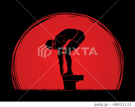 Swimmer prepare to jumping graphic vector. Swimmer prepare to jumping graphic vector. 48051112
