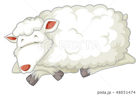 An Isolated Sheep Sleepingのイラスト素材