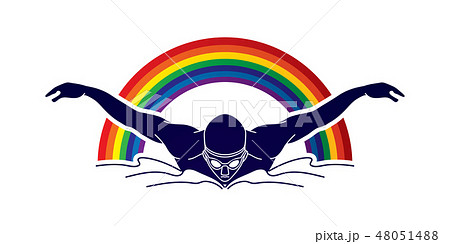 Swimming butterfly, man swimming graphic vector 48051488