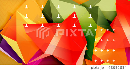 Low poly design 3d triangular shape background, mosaic abstract design template Low poly design 3d triangular shape background, mosaic abstract design template 48052854