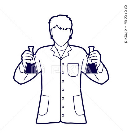 Scientist with flask chemical graphic vector 48053585