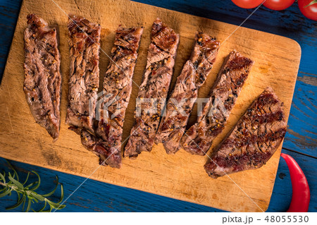 Grilled steak with spices 48055530