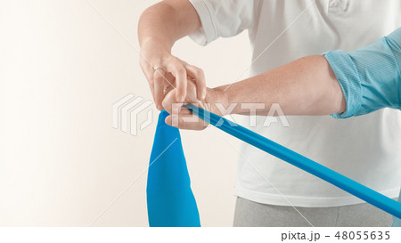 Senior patient and physiotherapist Senior patient and physiotherapist 48055635