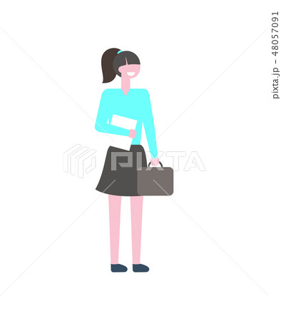 Student Woman with Textbook and Briefcase Vector Student Woman with Textbook and Briefcase Vector 48057091