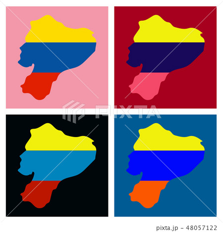 Vector map of Ecuador with regions and flags of provinces Vector map of Ecuador with regions and flags of provinces 48057122