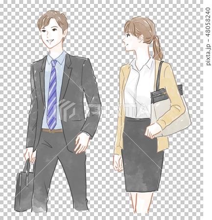 Male and female office worker Male and female office worker 48058240