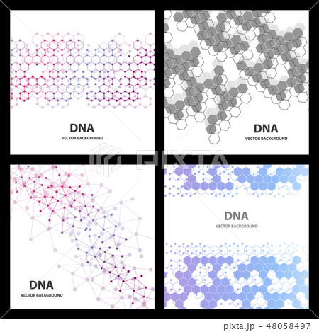 Set flyer, brochure size A4 template,banner. Molecular structure with connected lines and dots 48058497