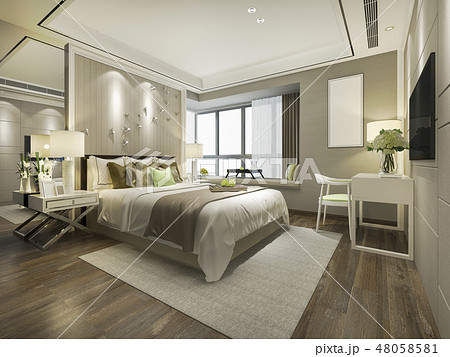 luxury bedroom suite in hotel with tv 48058581