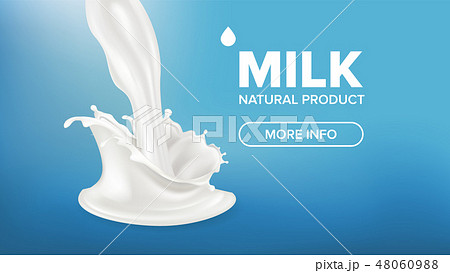 Milk Splash Vector. Creamy Pouring. Healthy Yoghurt. Purity Design. Drink Food. 3D Realistic Milk Splash Vector. Creamy Pouring. Healthy Yoghurt. Purity Design. Drink Food. 3D Realistic 48060988