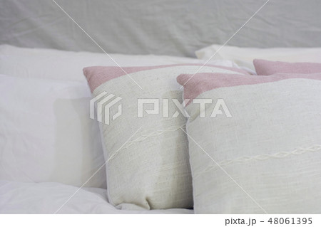 Decorative pillow natural Fabric on the bed Decorative pillow natural Fabric on the bed 48061395