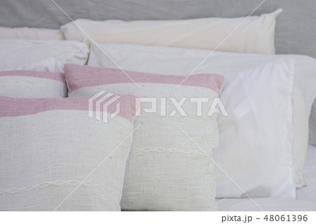 Decorative pillow natural Fabric on the bed Decorative pillow natural Fabric on the bed 48061396