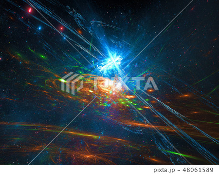 Abstract cosmos background with stars and galaxy - digitally generated image 48061589