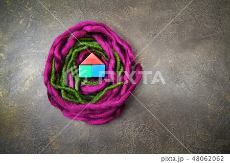 Wooden nest on dark background 48062062