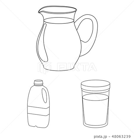 Milk product outline icons in set collection for design.Milk and food vector symbol stock web 48063239