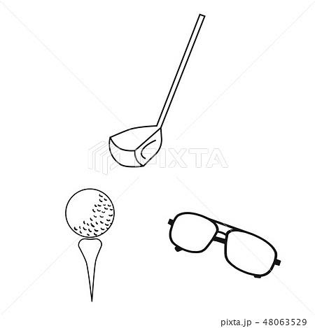 Golf and attributes outline icons in set collection for design.Golf Club and equipment vector symbol 48063529