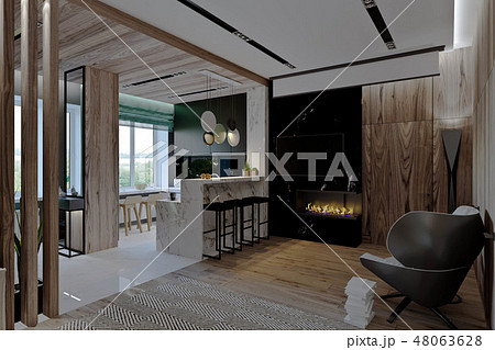 stylish modern interior of the house, apartment stylish modern interior of the house, apartment 48063628