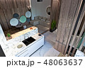 stylish modern interior of the house, apartment 48063637