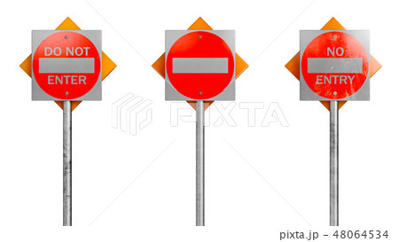Sign traffic road symbol set 48064534
