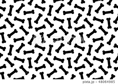 骨のパターン (Paw Prints & Dog Bone Pattern. Vector Illu 骨のパターン (Paw Prints & Dog Bone Pattern. Vector Illu 48064985