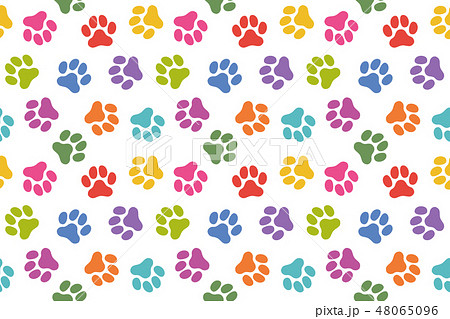 犬の足跡のパターン Paw Prints Pattern Vector Illustrationのイラスト素材