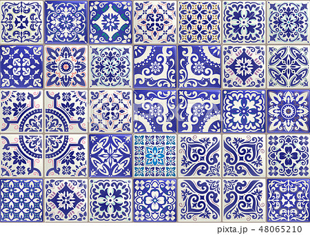 Seamless Patchwork Tile With Victorian Motives のイラスト素材