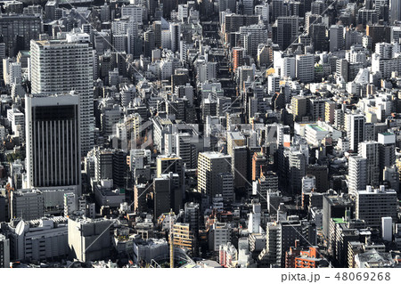 空から見た東京の住宅街 空から見た東京の住宅街 48069268